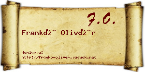 Frankó Olivér névjegykártya